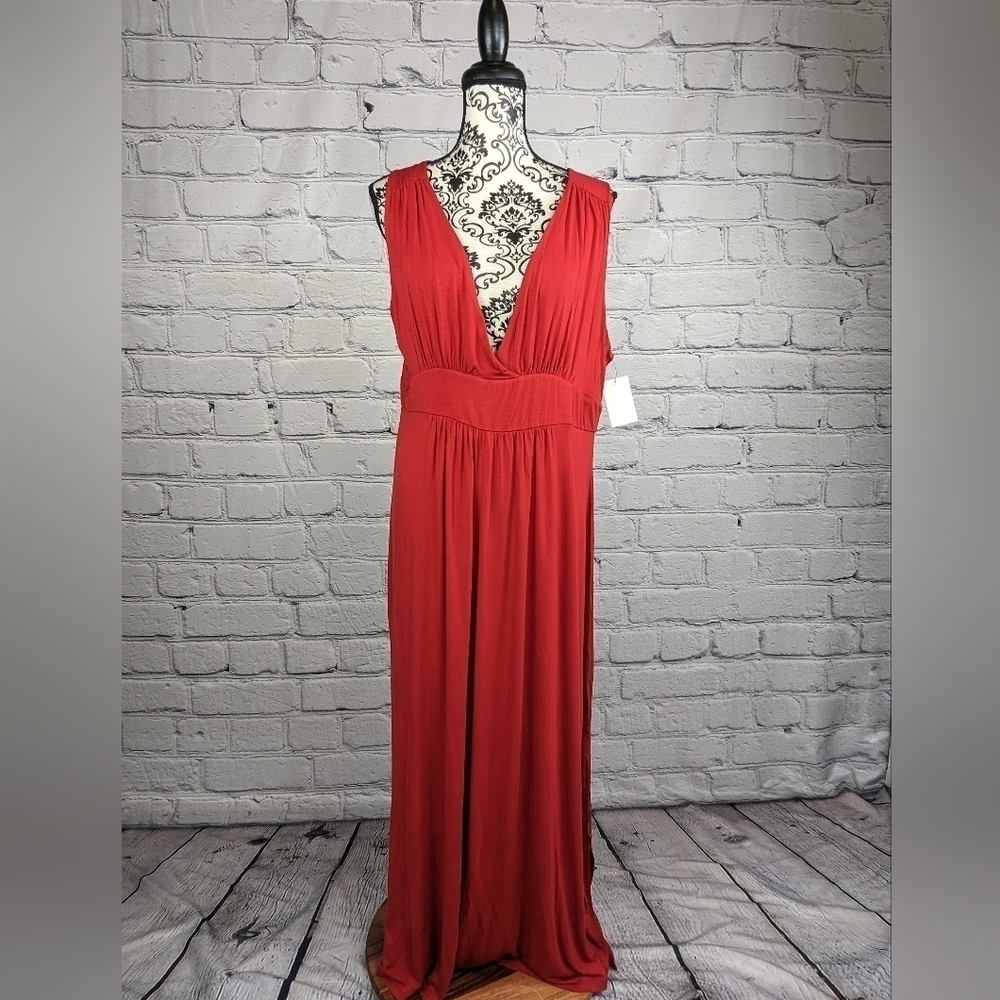 Caslon Women's Sleeveless Stretch Knit Maxi Dress Size Xxl NWT Faux Wrap b26